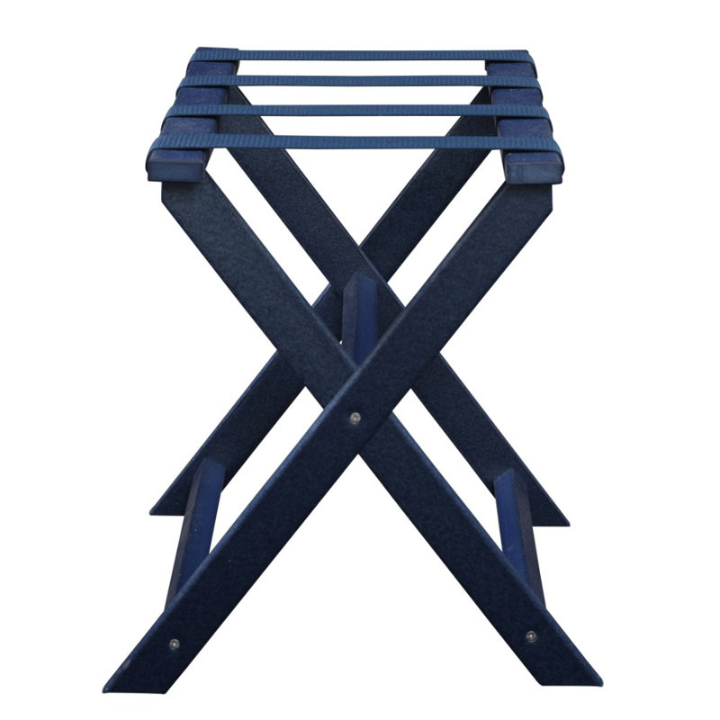 Navy Blue Eco-friendly Recycled Plastic Folding Luggage Rack