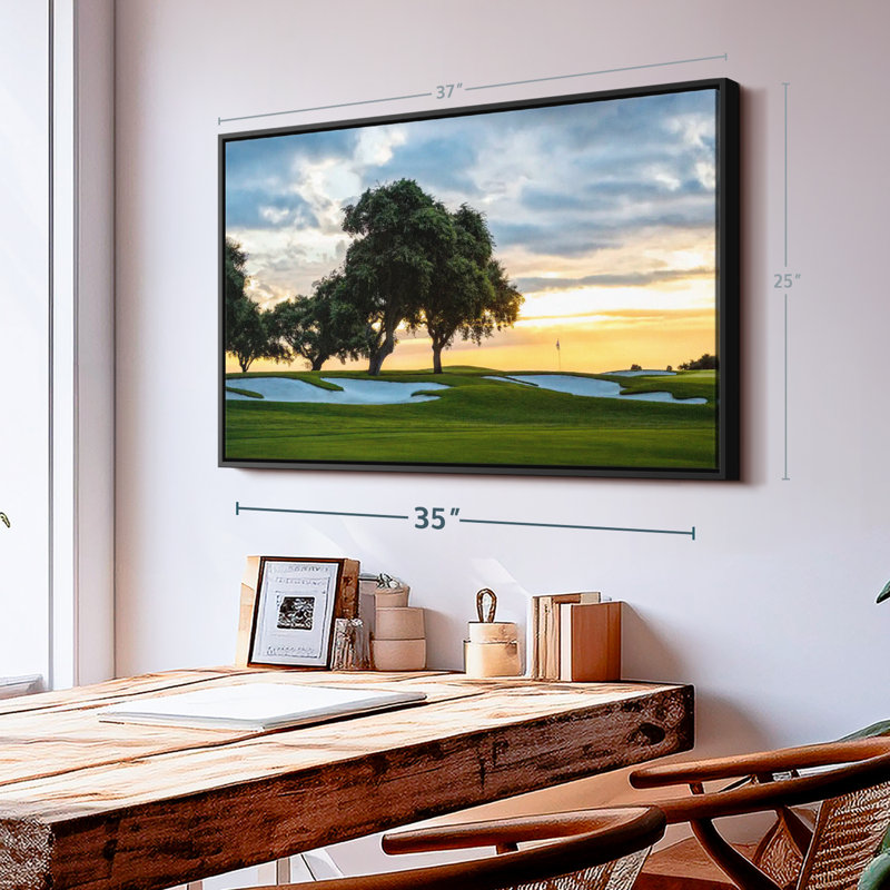 Golf Course Sunset Sky Canvas Print, 25" H x 37" W