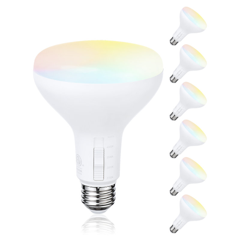 6.5W (65W Eqv.) 5CCT BR30 LED Bulbs, Dimmable LED Flood Light Bulbs, E26 Base Recessed Can Light Bulbs, UL/FCC Listed, Fit for 5/6 Inch Cans
