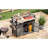 Outdoor Grill Cart With Exterior, - Wood Tabletop, Foldable Design, Spice , Wine Rack, Lockable Wheels, Grey 52.8"w Weather , Table, Desktop, Multiple Storage Spaces, Accessories