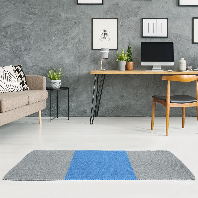 Tapis à rayures en poly-gris tennessee foote, Rectangle 5 pi x 7 pi