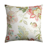 Floral Cotton Blend Reversible Throw Pillow