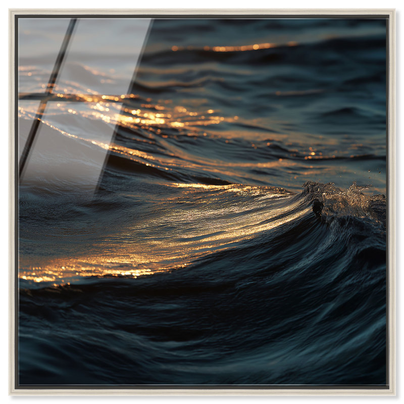 Sunset Sea I Print by Oliver Gal, 31" H x 31" W, Silver Floater Frame