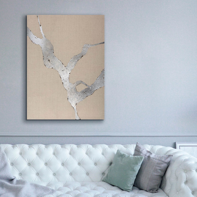  «Faultline Silver» par Design Fabrikken, art mural sur toile, 40 po x 54 po