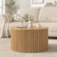Table basse ronde à plateau relevable, table d'appoint moderne en bois cannelé avec rangement caché pour le salon-1528239542