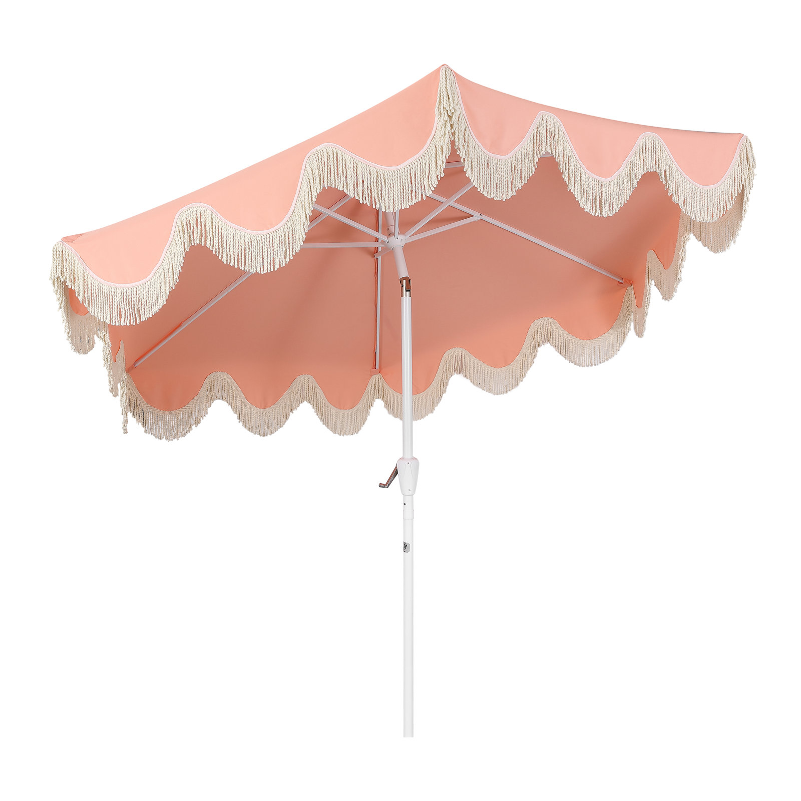 Teretha 9' Market Umbrella, Coral Pink, White