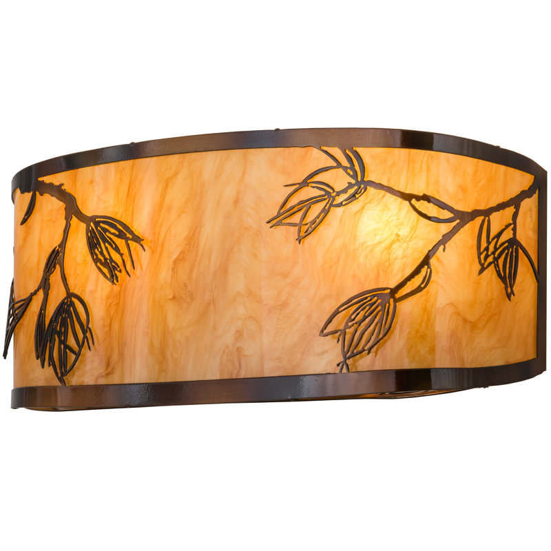 Rustic Lodge Steel Flush Mounted Sconce