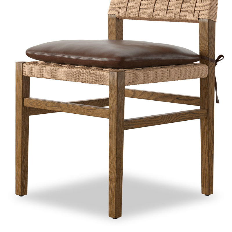Hamlin Leather Dining Chair, Toasted Ash Solid