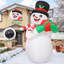 Bonhomme de neige gonflable de Noël 6 pi avec sac-cadeau et DEL colorées