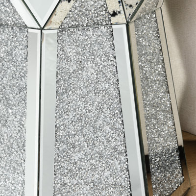 Table décorative à miroir de 23,01 pouces de hauteur, créant un style élégant avec un café carré de 20,43 po qui ajoutera de l'éclat à votre espace de vie