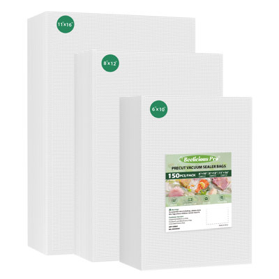 Vacuum Sealer Bags Variety Bundle: Gallon, Quart & Pint Sizes (11x16, 8x12, 6x10 inch) | BPA-Free Food Storage Bags