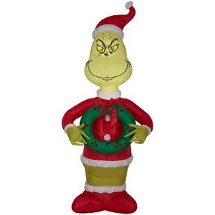 The Grinch Car Buddy Christmas Inflatable LED Gemmy Airblown 3 ft NEW