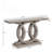 55” Farmhouse Console Table With Geometric Wooden Base, Rustic Entryway Sofa Table
