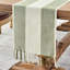 Table Runner - Sage Green - 72-Inch Linen Macrame Runner For Farmhouse Dining, Wedding, Party, Or Dresser Décor