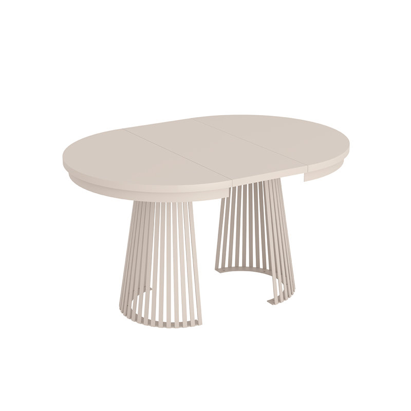 Extendable Metal Base Dining Table, Cashmere, Cashmere