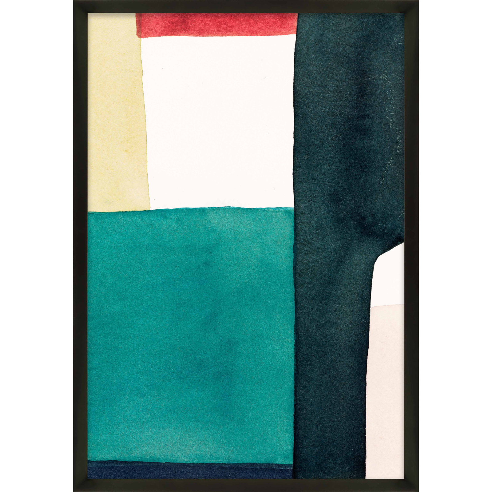 Layers Of Indigo by Julia Balfour, 38" H x 26.5" W x 1.25" D, Black Picture Framed Paper