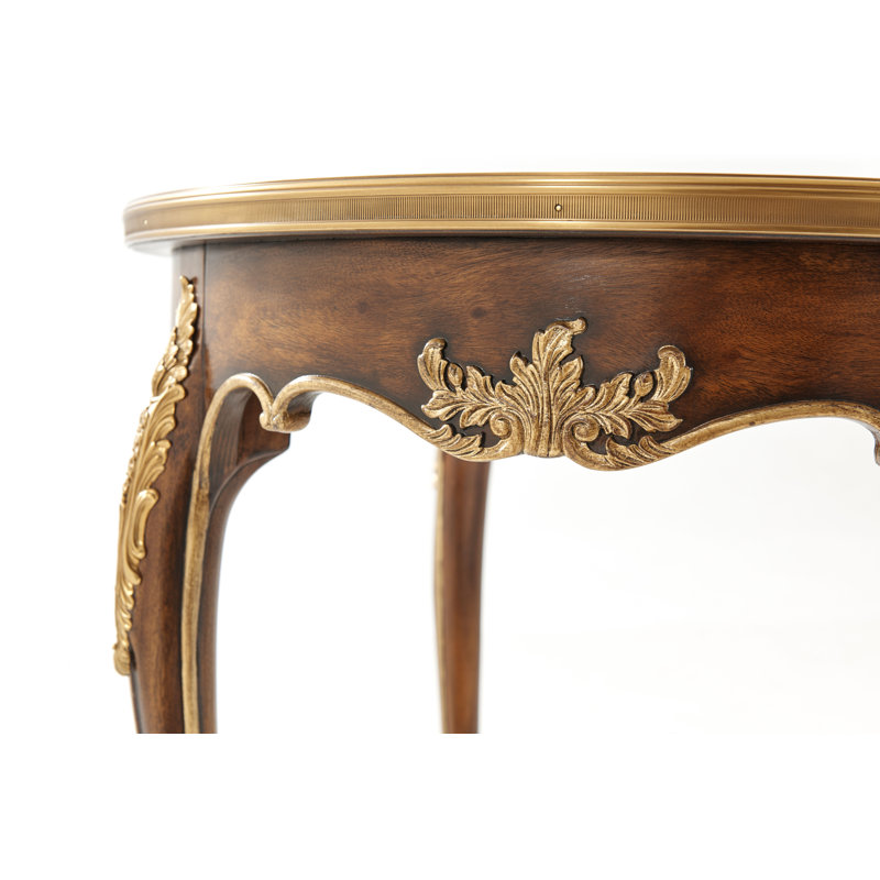 Mahogany and Brass Inlaid Round End Table