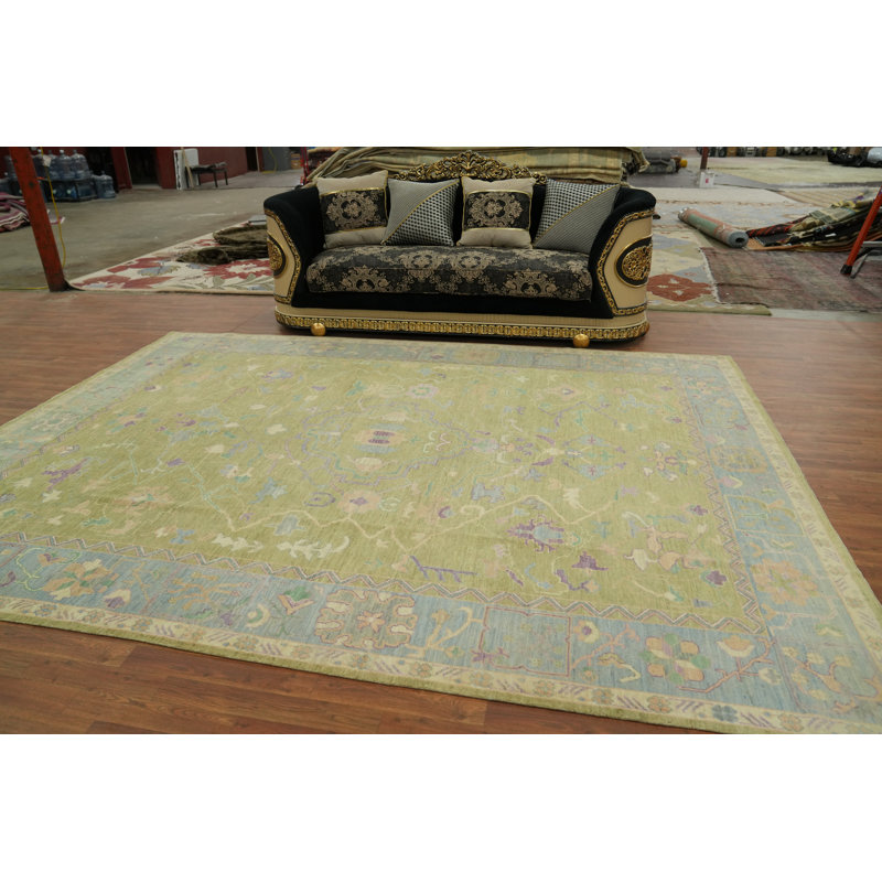 Tapis turc vert Oushak 9x12