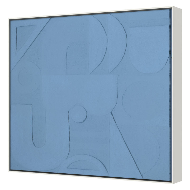 «Marbre», Bleu, H 30 po x l 30 po, Blanc