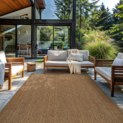 Tapis intérieur / extérieur tissé à motif géométrique