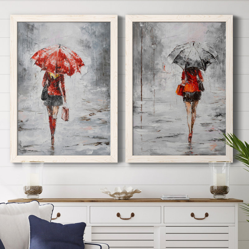City magasiner III - ensemble de 2 reproductions d'art, H 37,5 po x l 55 po x P 1,5 po, Toile blanche encadrée, Pas de tapis