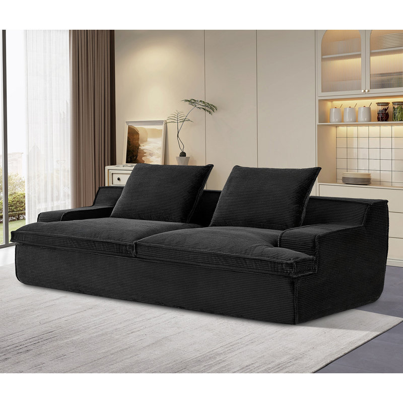 Comfortable Sectional Sofa with Multiple Functionalities for Living Room, Black