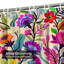 Rideau de douche imperméable à motif floral avec 12 crochets-1684448708