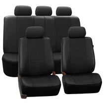 FH Group Universal 23 in. x 1 in. x 47 in. Fit Luxury Front Seat Cushions with Leatherette Trim for Cars, Trucks, SUVs or Vans, Gray