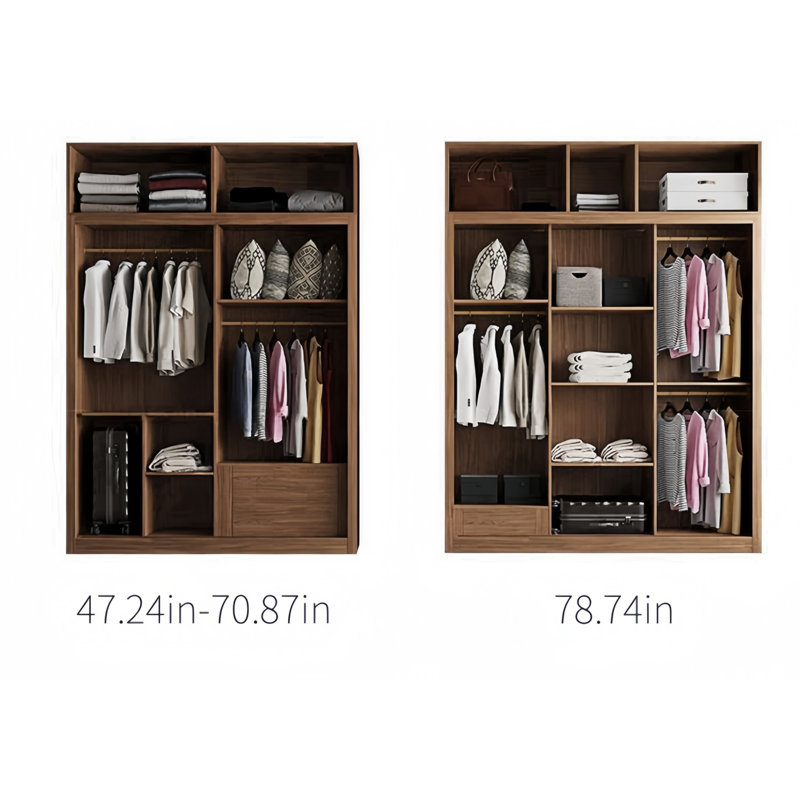 Modern Simple Classical Wardrobe, 98.43" H x 70.87" W x 23.62" D