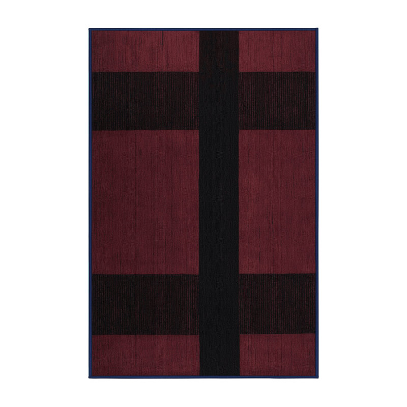 Tapis damier noir lavable à la machine, Rectangle 2 pi x 3 pi