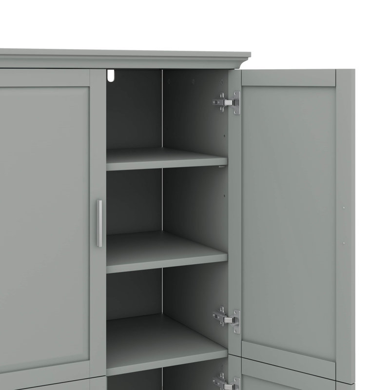 Armoire de rangement spacieuse et grande capacité avec portes, parfaite pour la salle de bain ou le bureau, avec trois tiroirs