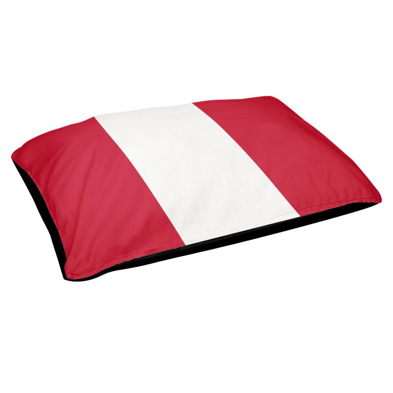 Coussin Houston, Grand (l 50 po x P 40 po x H 7 po), Rouge / blanc