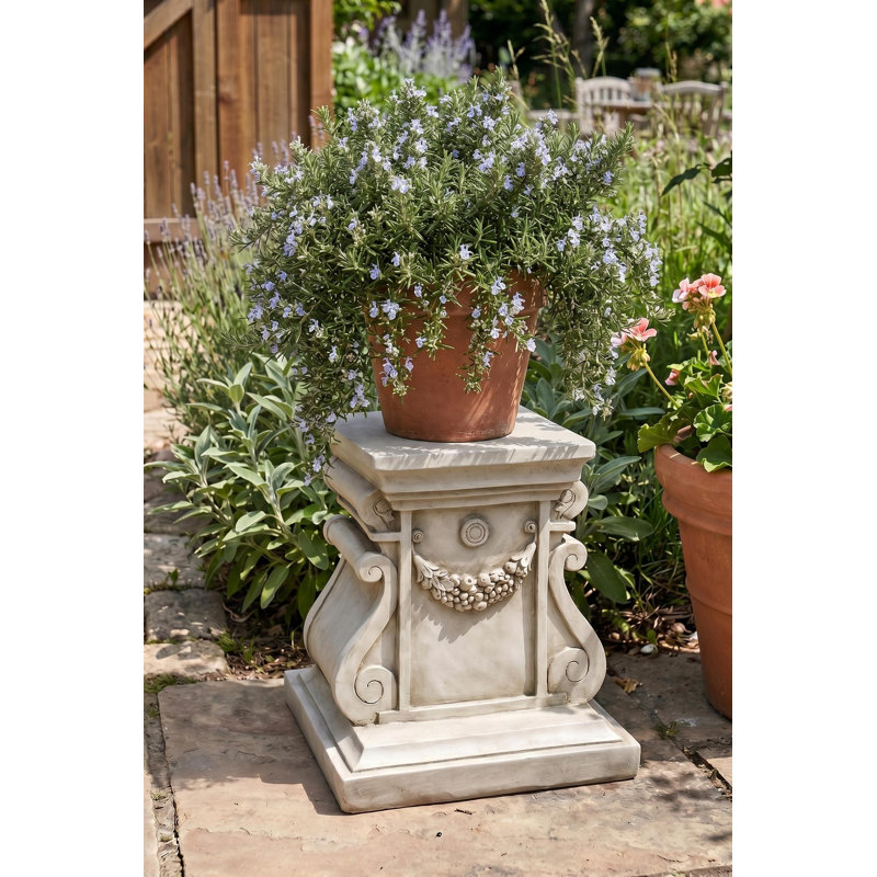 Piédestal classique de jardin statuaire, H 12 po x l 11,5 po x P 11,5 po