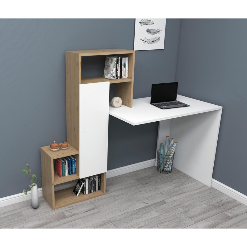 Hall Desk, White/Oak