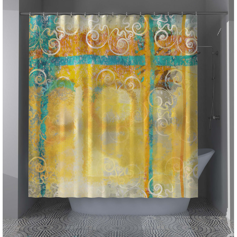 Rideau de douche à motif abstrait Ethelind