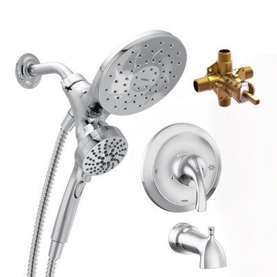 Moen Engage Tub and Shower Faucet with Magnetix Dual Shower Heads, Valve Included