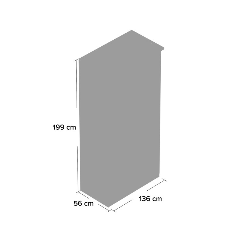 Bochum  Hinged Door Wardrobe 180 cm Alpinwhite 8 Drawer INCL. Delivery and Assembly, Alpine white