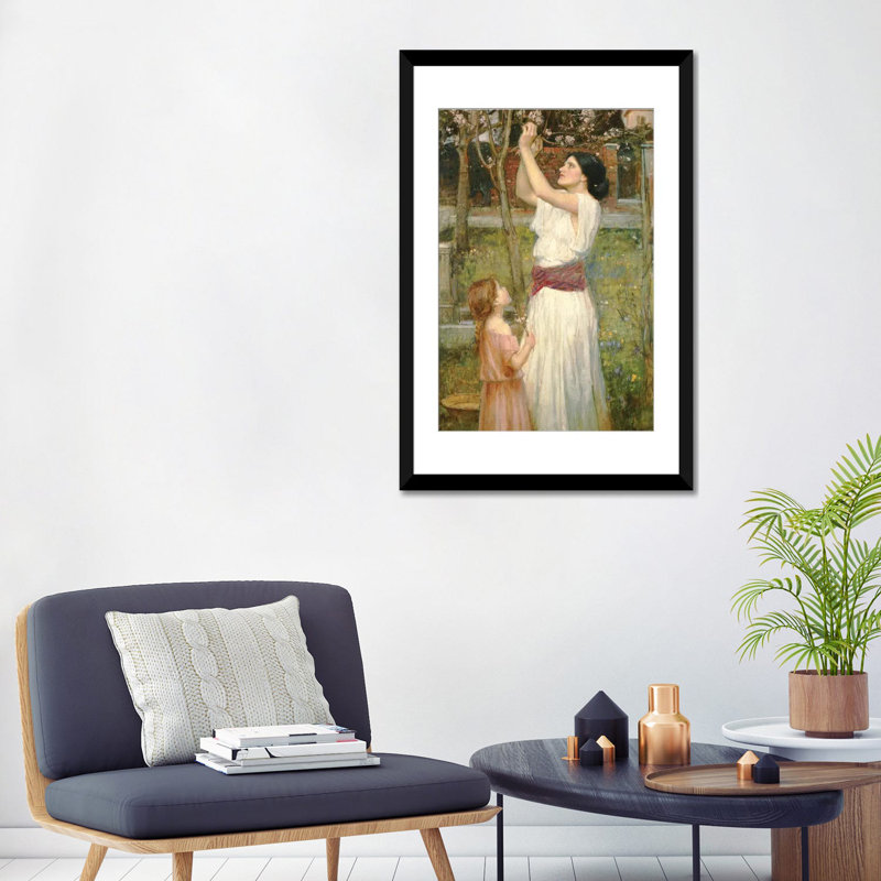 «Almond Blossoms, c.1916» par John William Waterhouse, reproduction sur toile, H 32 po x l 24 po x P 1 po, Blanc
