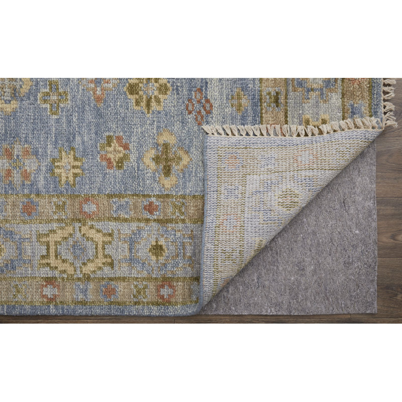 Nacy Wool Oriental Area Rug, Rectangle 3' x 5', Blue