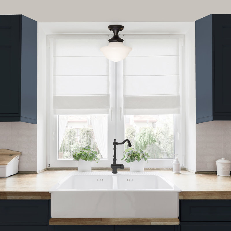 Millsap Glass Semi Flush Mount, Oil Rubbed Bronze