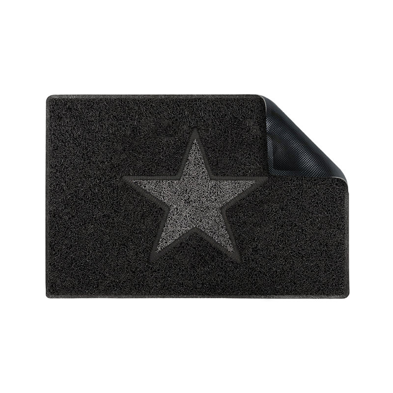 Star Medium Doormat with Star, Black