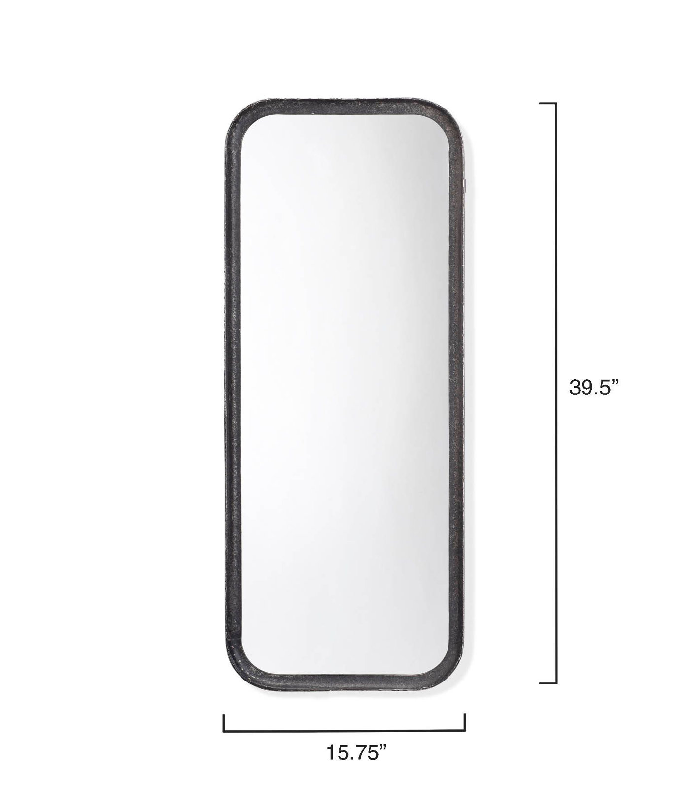 Full-Length Mirror, 35.5" x 15.75", Distressed Black
