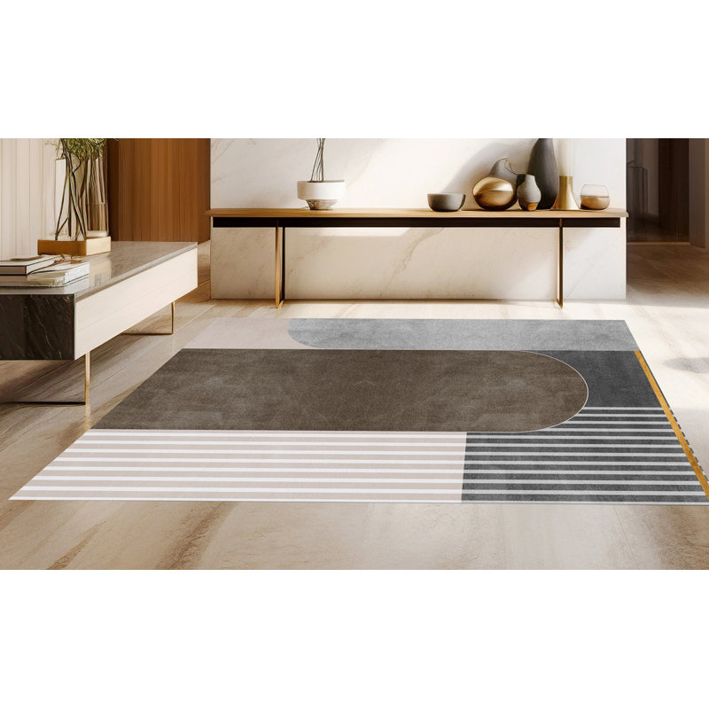 Androscogin Vinyl Machine Printed Area Rug, Rectangle 5'3" x 7'10.5"