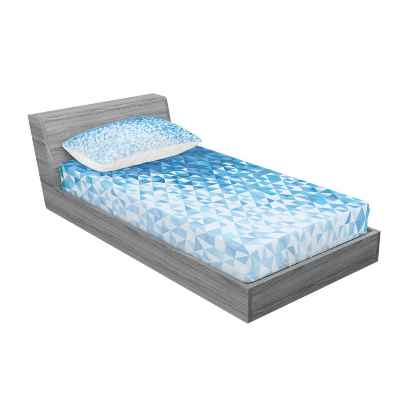 Ensemble de draps à motif mosaïque numérique, Ensemble de draps pour lit simple TG avec drap-hou