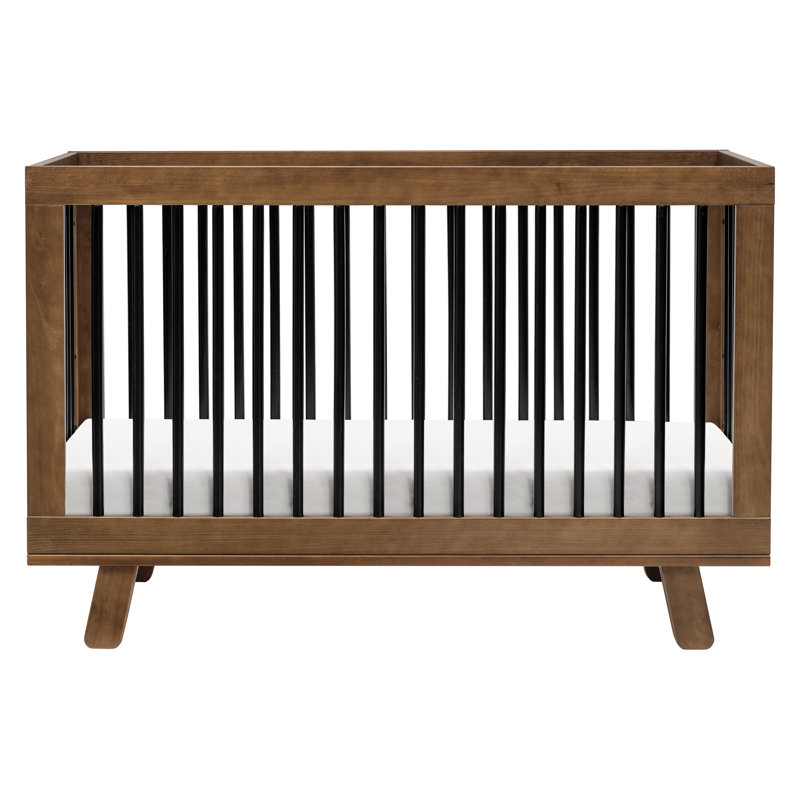 Hudson 3-in-1 Convertible Crib, Natural Walnut/Black