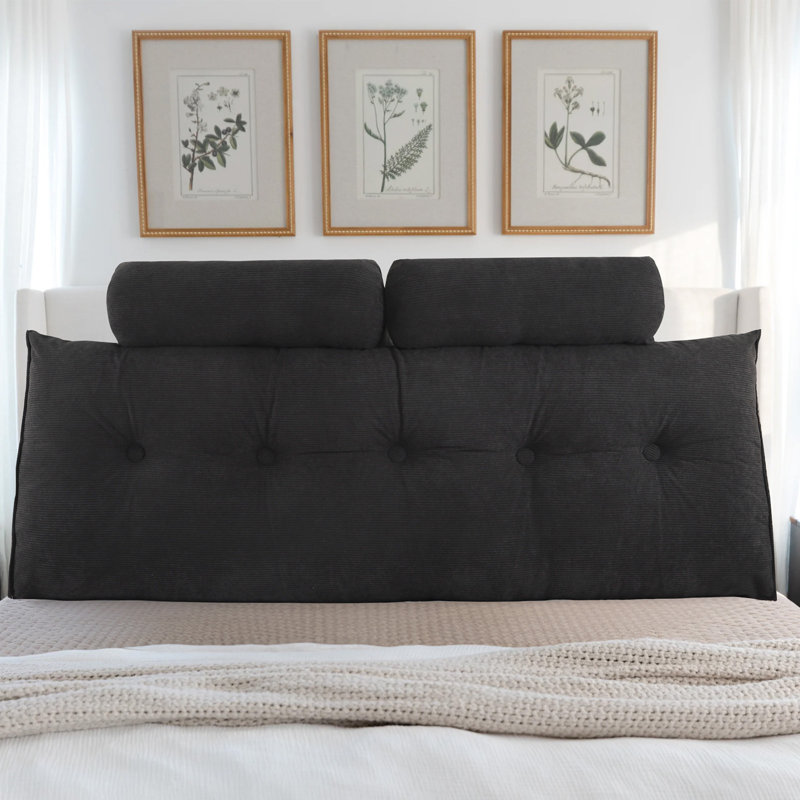 Coussin Relvet, H 19,7 po x l 59 po, Noir