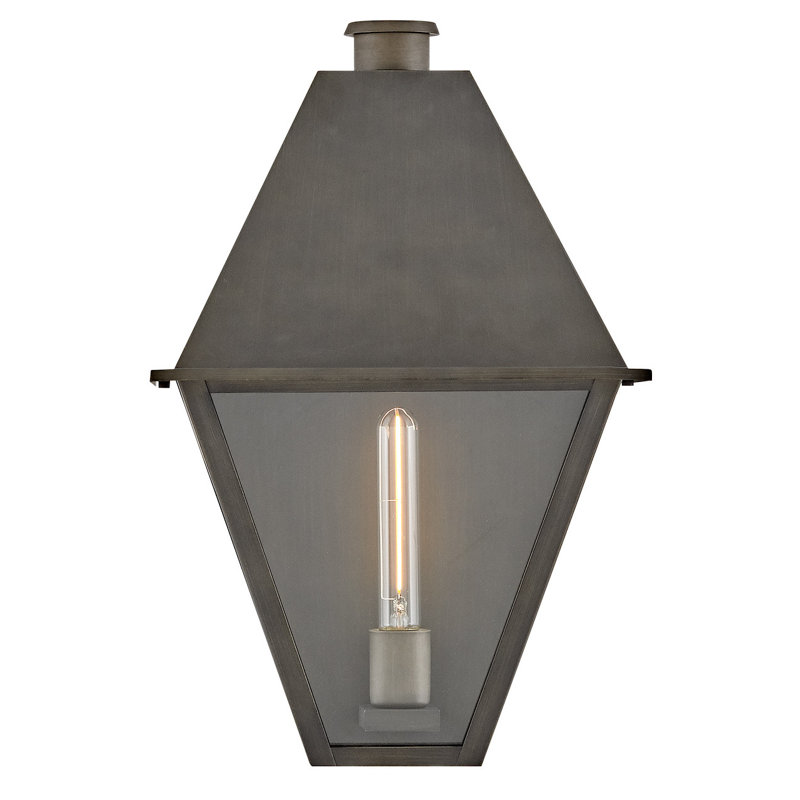 Endsley Single Light Outdoor Aluminum Wall Mount Lantern, 19.25" H x 12.5" W x 8" D