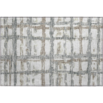 Premium Machine Washable Prisco Silver Rug