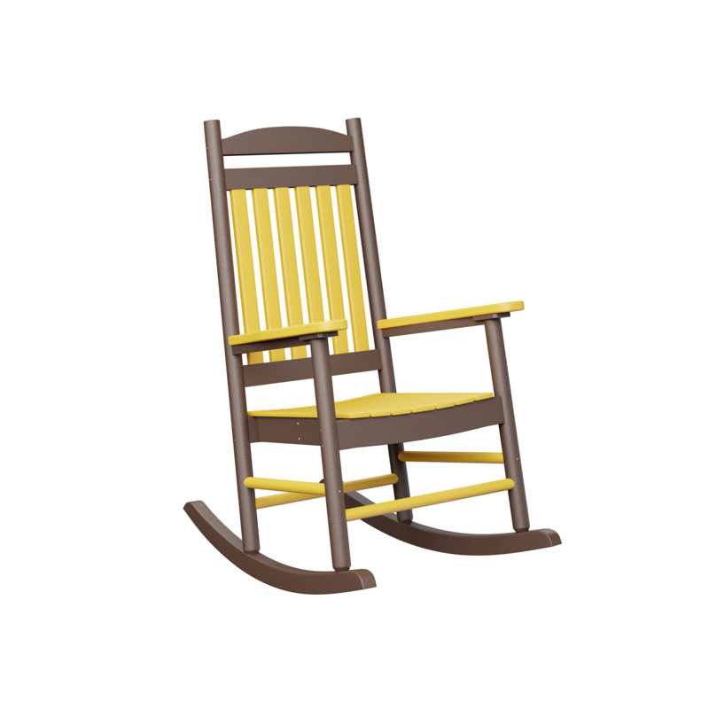 Fauteuil berçant berlinois berlinois décontracté, Sunburst Yellow Top/Chocolate Brown Base