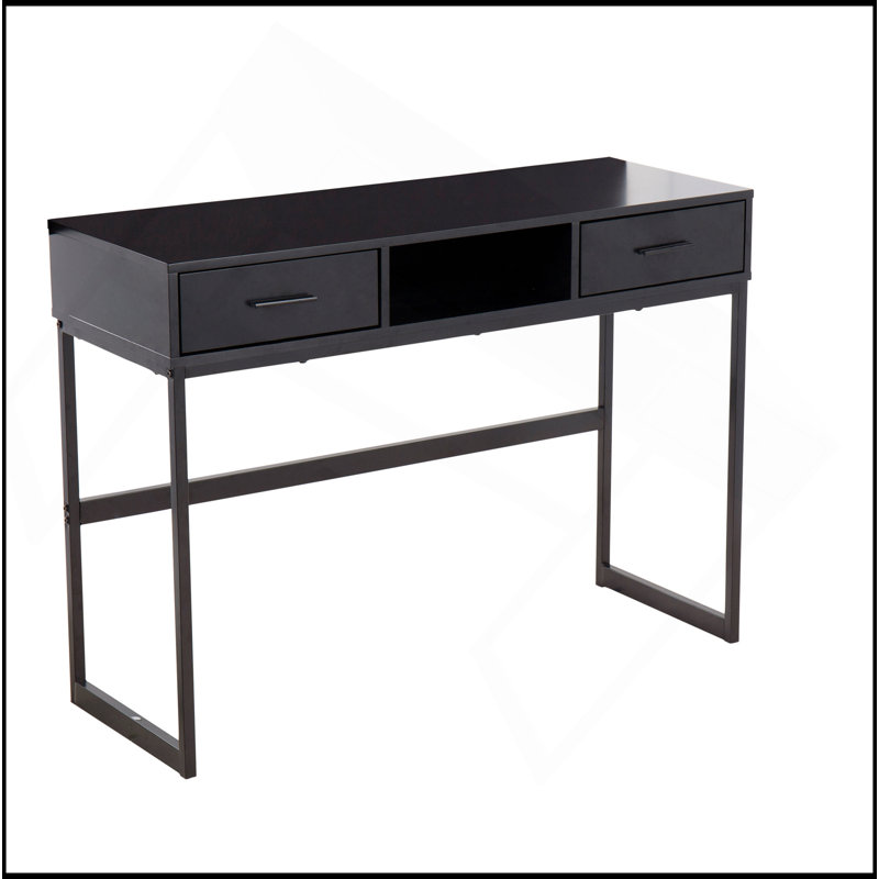 Console Franklin en métal noir et bois noir par Lumisource, Noir